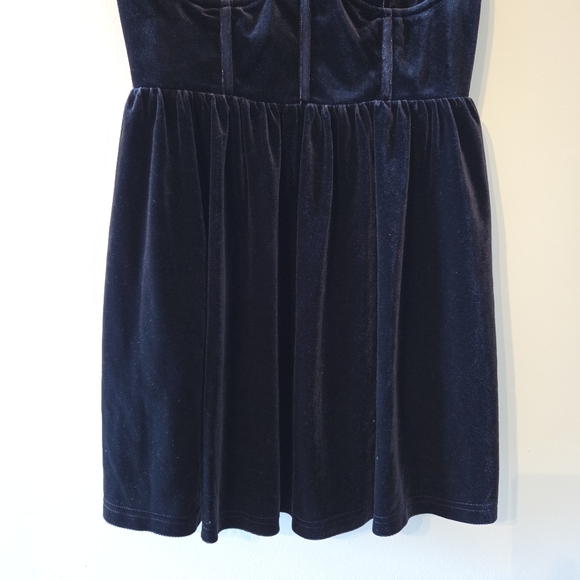 Betsey Johnson Vintage Velvet Corset Cocktail Feminine Party Dress Size Small - Picture 6 of 9